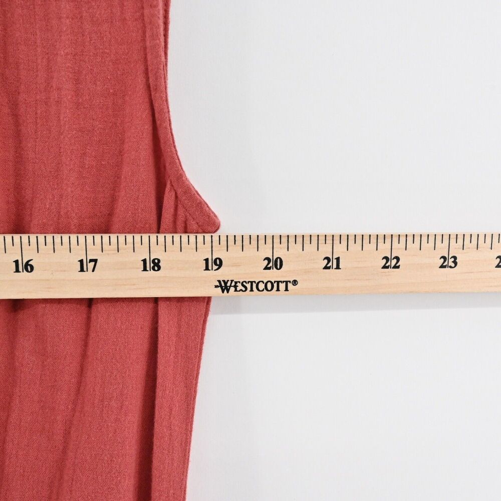 DREW Dress Sz XS Burnt Orange Cotton Tier Ruffle Amber Belt Button ANTHROPOLOGIE - Picture 13 of 13